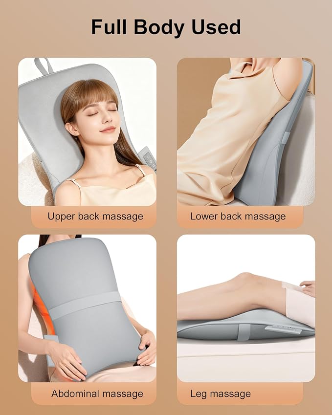 Full Back Massager with Heat – Rechargeable Cordless Back Massager for Pain Relief & Deep Tissue 3D Kneading, Neck Shoulder Waist Massage for Home, Office, Car, Gifts for Men & Women - Image 6