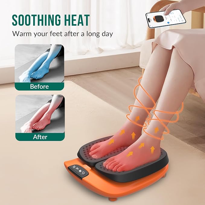 Snailax Vibration Foot Massager with Heat, App Control, Adjustable Vibration Electric Foot Massager Machine for Circulation, Plantar Fasciitis, Pain, Remote Control - Image 4