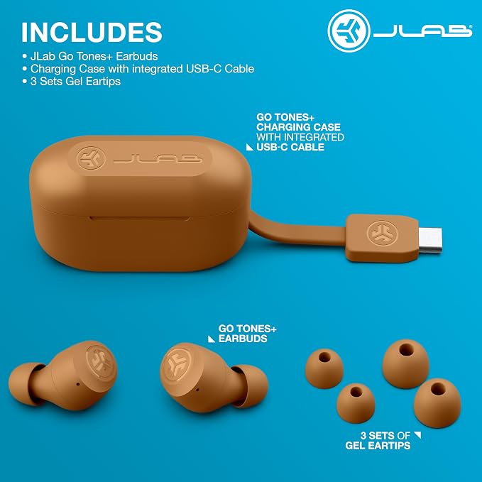 JLab, Go Air Pop+ Tones, True Wireless Earbuds, Bluetooth Earbuds with Microphone, Dual Connect, EQ3 Sound, 7572 W | In Ear Headphones, Bluetooth Earphones, 35H Playtime, Ear Buds with Microphone, USB-C Case, Dual Connect, EQ3 - Image 7