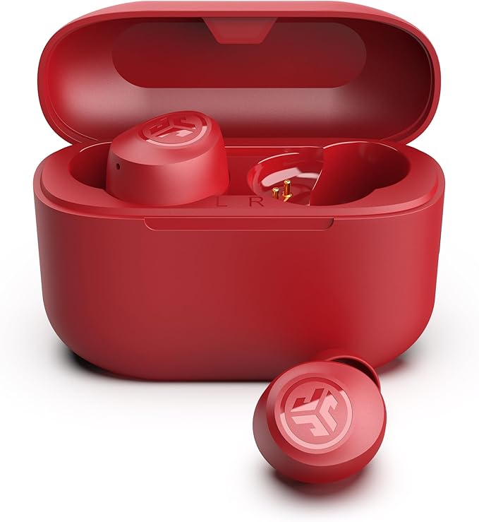 JLab Go Air Pop+ True Wireless Earbuds, Bluetooth 5.3 in Ear Headphones with Microphone, 35H Playtime, USB-C Charging Case, Dual Connect, EQ3 Sound, Rose by JLab