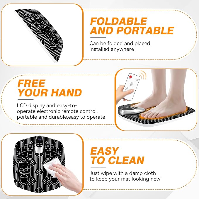 EMS Foot Stimulator (HK701A),Transcutaneous Electrical Nerve Stimulator for Pain Relief,EMS Foot Massager for Stimulate Healthy Muscles,Improve and facilitate Muscle Performance, Portable - Image 5