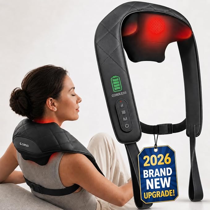 Cordless Neck Massager with Heat for Pain Relief Deep Tissue-2026 Upgraded by CUPILO