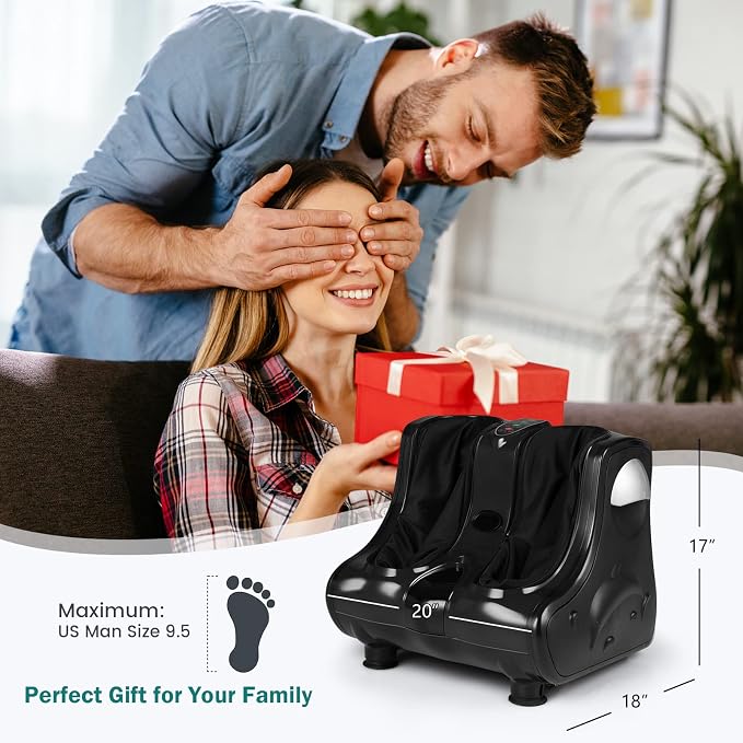 COSTWAY Foot and Calf Massager, Shiatsu Heated Electric Foot Massager - Image 7