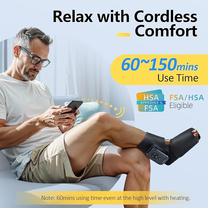 Comfytemp Portable Air Compression Foot Massager with Heat (Fit Size 6-10) - Image 2