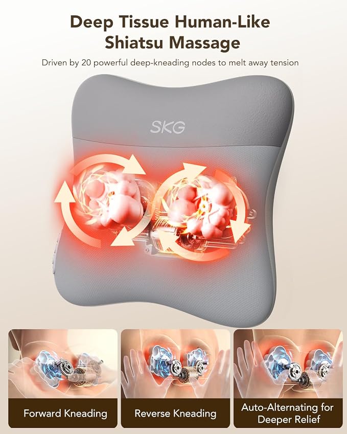 SKG VS500 Cordless Back Massager for Stress Relief Deep Tissue - Image 3