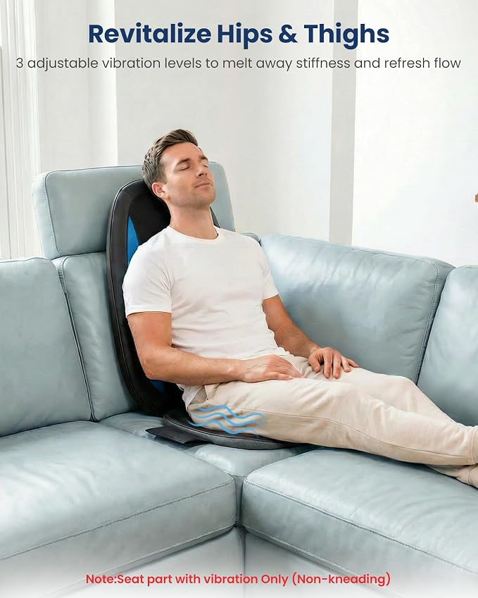 COMFIER Shiatsu Back Massager with Heat,Deep Tissue Kneading Massage Seat Cushion,Massage Chair Pad for Full Back,Body Massager for Home or Office Chair use - Image 7