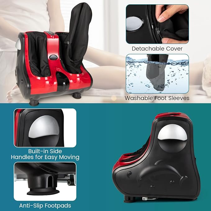 COSTWAY Foot and Calf Massager, Shiatsu Heated Electric Foot Massager - Image 3
