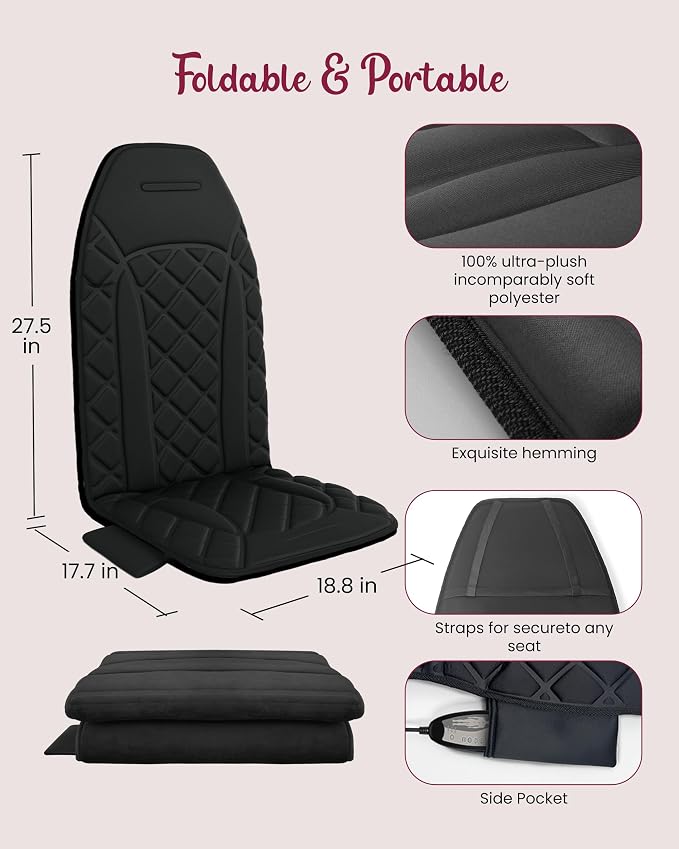Vibration Back Massager with Heat,Chair Massager - Image 7