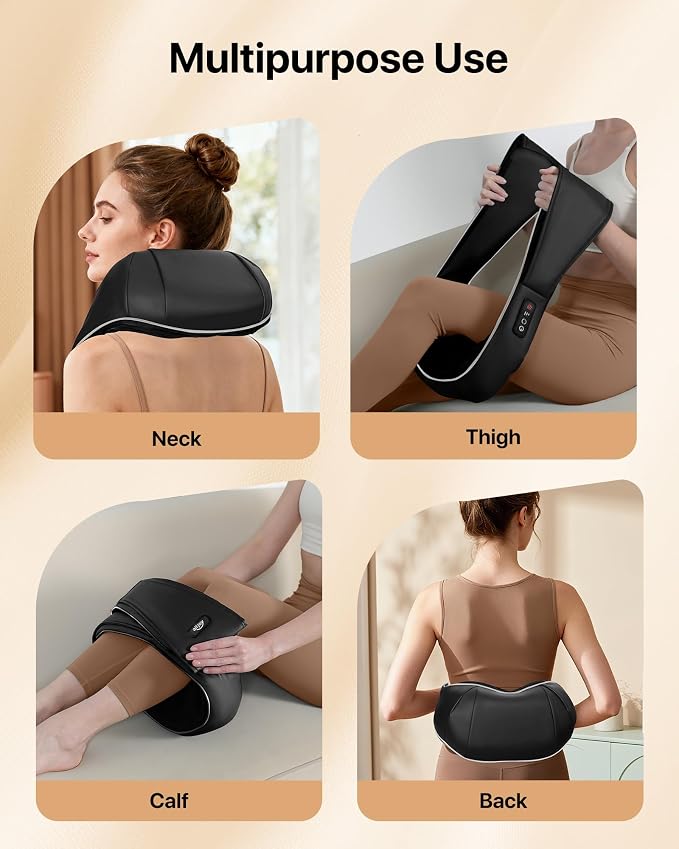 ALLJOY Shiatsu Neck and Back Massager with Heat, Deep Tissue Kneading Electric Massager for Shoulder, Lumbar, and Leg Pain Relief, Self-Care Wellness Gifts for Women Men Mom Dad - Image 7