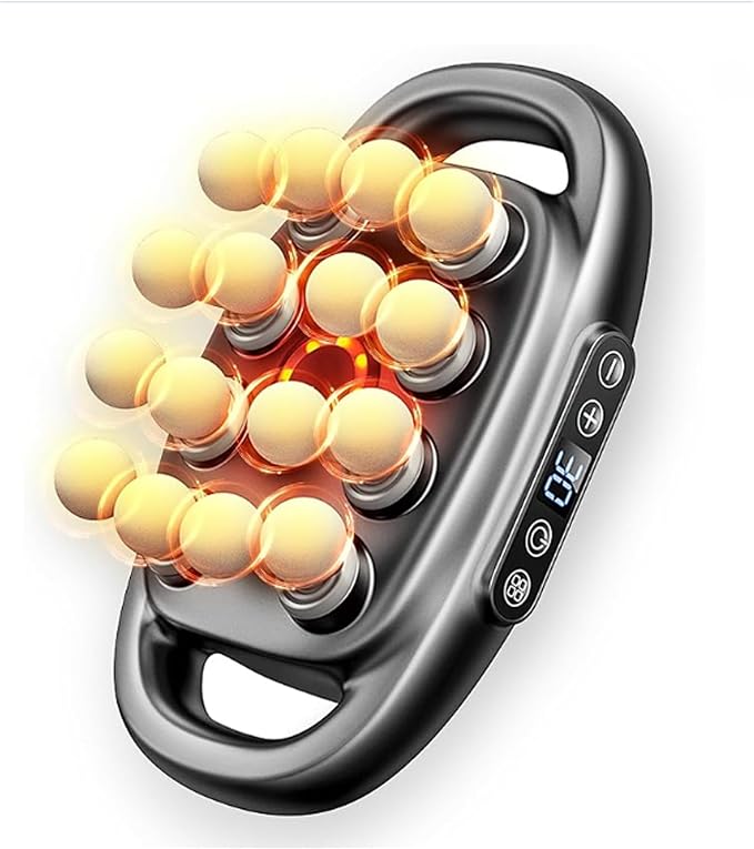 OMEO 16-Head Deep Tissue Massage Gun – Professional Percussion Massager with 30 Intensities & Quiet Motor | Portable Muscle Massager for Pain Relief, Neck, Back, Shoulders & Legs (Black) by OMEO