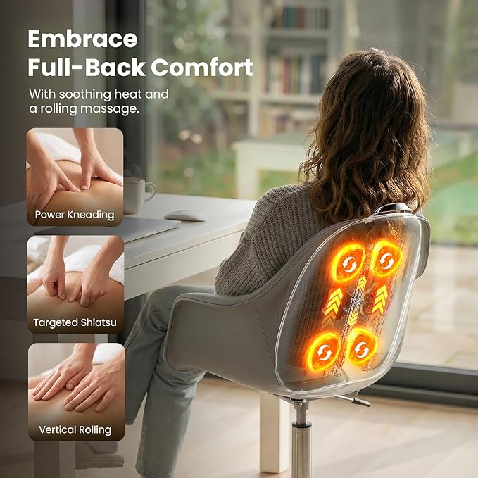 BOB AND BRAD Shiatsu Back Massager with Heat EZBack Pro FSA-HSA Eligible - Image 2