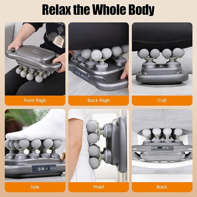 2026 16 Head Massage Gun Deep Tissue – Multi Head Massage Gun, 2600mAh Electric Percussion Massager with 9 Modes & Levels, Portable Massager for Legs, Waist, Back, Neck & Muscles - Image 7