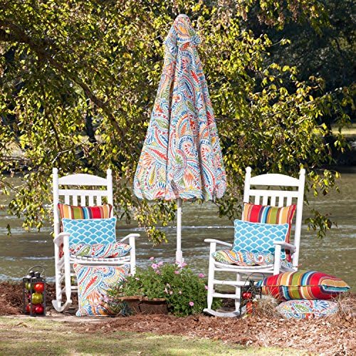 Pillow Perfect Paisley Indoor/Outdoor Accent Throw Pillow, Plush Fill, Weather, and Fade Resistant, Floor - 25" x 25", Blue/Multi Ummi, - Image 3
