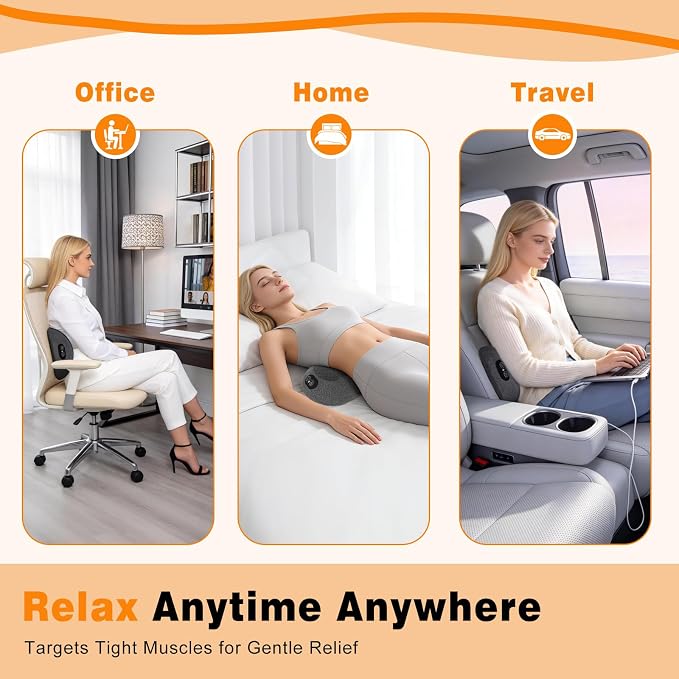 Triple Fusion Back Massager with Heat, Vibration & Traction, Back Stretcher - Image 7