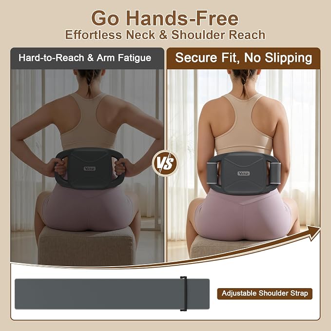 Vinid Cordless Neck and Back Massager with Heat, 12 Professional Massage Heads, 30 Adjustable Intensity Levels, 3 Massage Modes for Deep Tissue Relief, Includes Bonus 4 Heads & Shoulder Strap - Image 6