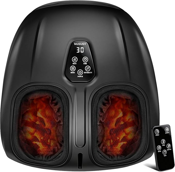 Foot Massager with Heat and Compression 2026 Upgraded Shiatsu Style by MUSUGY