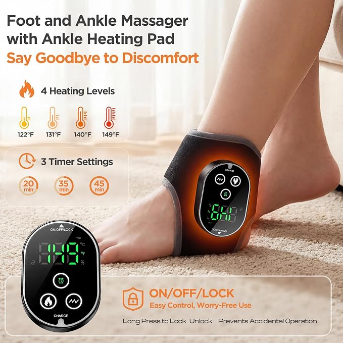 Foot Massager for Neuropathy, Cordless Ankle Massager & Ankle Heating Pad - Image 2