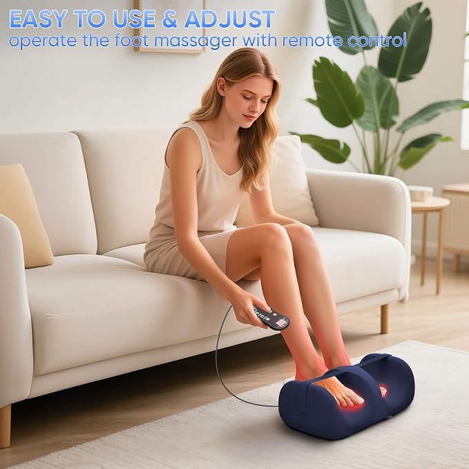 TISSCARE Foot Massager with Heat, Shiatsu Foot Massager for Plantar Fasciitis, Foot and Calf Massager with Massage Roller, Deep Kneading, Pain Relief, Gift for Women and Man - Image 4