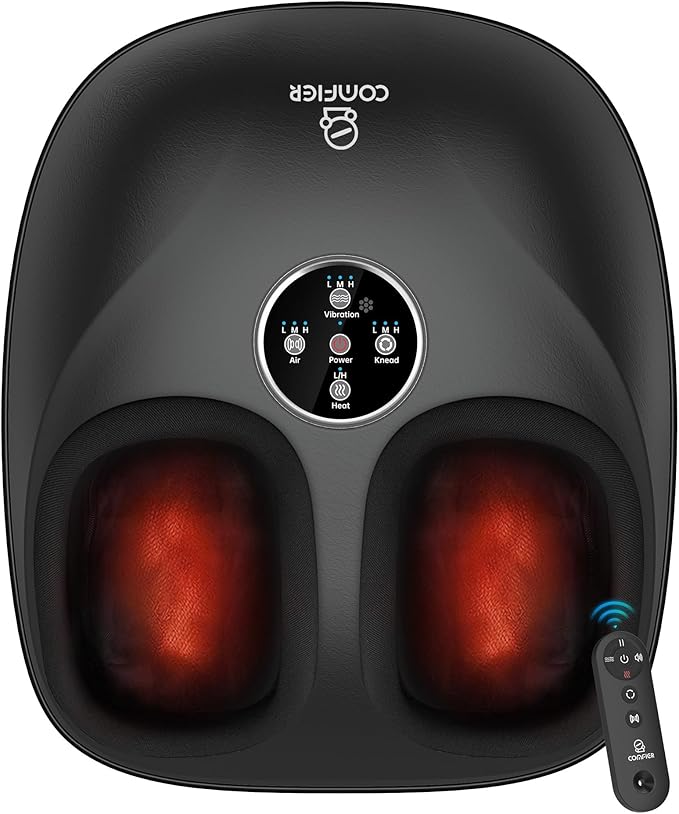 Shiatsu Foot Massager with Heat, FSA Eligible HSA, Deep Kneading Neuropathy by COMFIER
