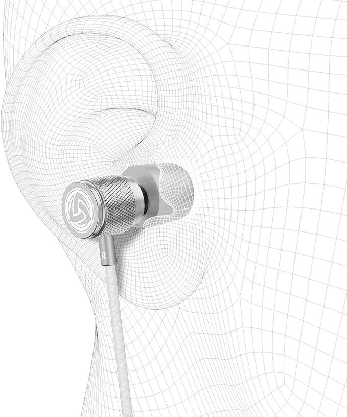 LUDOS Ultra Wired Earbuds in-Ear Headphones, 5 Years Warranty, Earphones with Microphone, Noise Isolating Ear Buds, Memory Foam for iPhone, Samsung, School Students, Kids, Women, Small Ears - White - Image 8