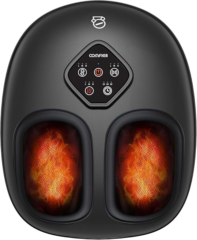 COMFIER 2026 Shiatsu Foot Massager with Heat,Compression,Kneading &Rolling,Foot Massager for Neuropathy,Plantar Fasciitis,Upgraded for Larger Feet Machine(Size 15),Home or Office,for Men Women by COMFIER