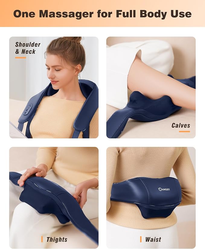 KNQZE Cordless Neck Massager for Pain Relief Deep Tissue with Heat - Image 6