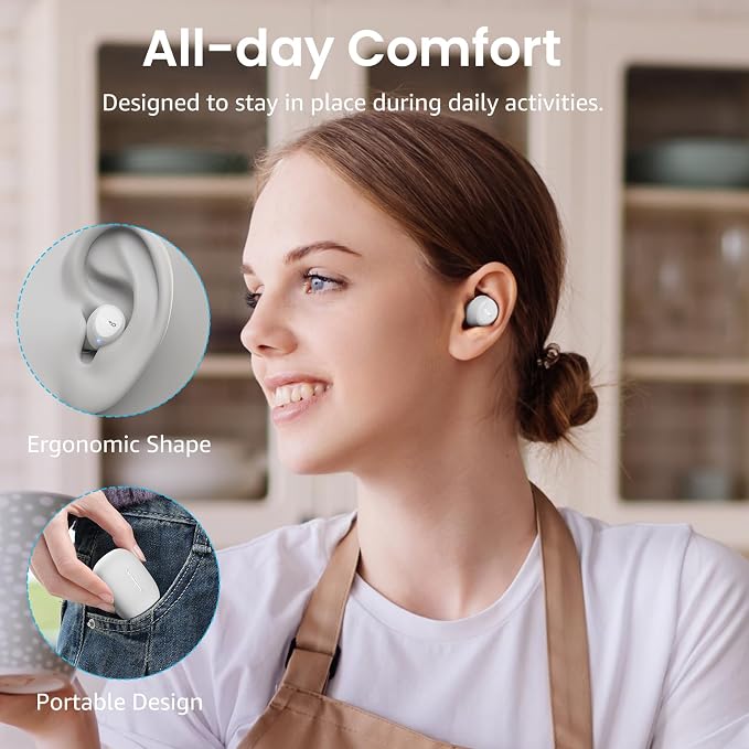 TOZO A1 Wireless Earbuds Bluetooth 5.3 Light Weight in Ear Headphones | IPX5 Waterproof,2 Mics for AI Calls,Immersive Premium Sound Bass Headset with Charging Case,32 EQ via App Matte White - Image 2