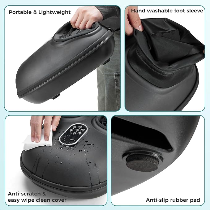 OLIXIS Foot Massager Machine with Heat, Shiatsu Deep Kneading Feet Massager with Air Compression, 6 Modes, Gifts for Women Men - Image 6