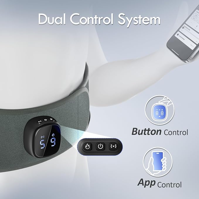 Comfytemp Cordless Portable Heating Pad with Massager for Lower Back Soothing, 9 Heat 5 Vibration 3 Intensity App Control, Rechargeable Cordless Wireless Heated with ifts for Mom Dad Senior, Grey - Image 4