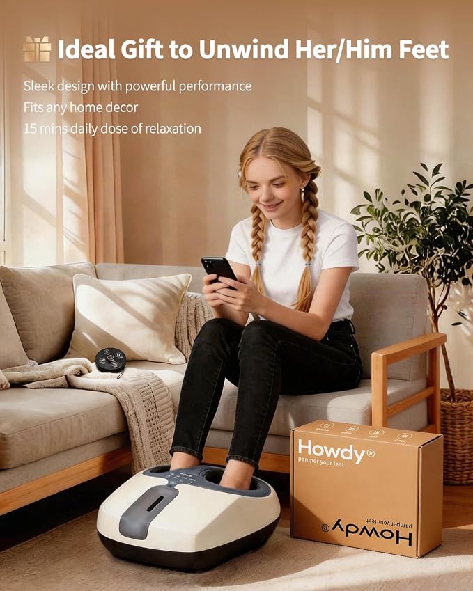 Howdy Foot Massager with Heat & Cold Therapy for Neuropathy - Image 6