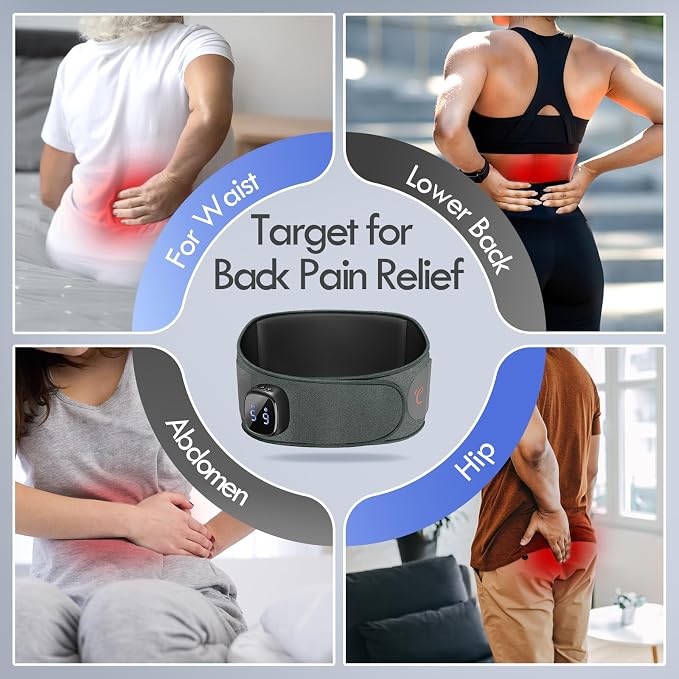Comfytemp Cordless Portable Heating Pad with Massager for Lower Back Soothing, 9 Heat 5 Vibration 3 Intensity App Control, Rechargeable Cordless Wireless Heated with ifts for Mom Dad Senior, Grey - Image 8