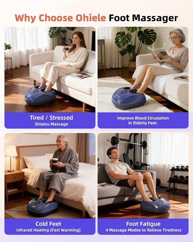 Shiatsu Foot Massager with Heat and Remote Control for Plantar Fasciitis - Image 8