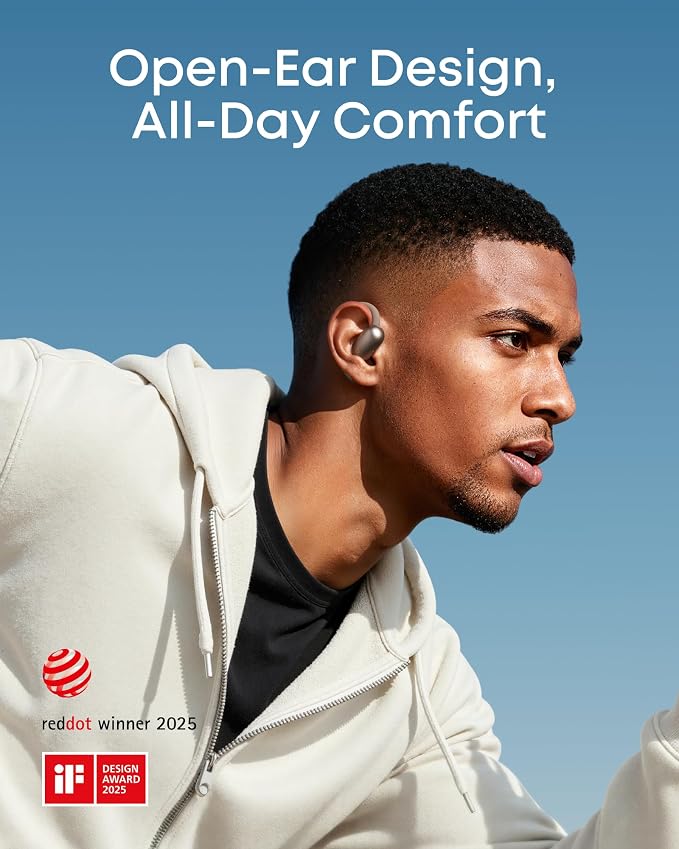 Soundcore AeroFit 2 by Anker Open Ear Earbuds, Open Ear Headphones, Earbuds | Real-Time Translation, 4 Adjustable Positions, 42H Playtime, Rich Bass, Hi-Res, IP55, AI Clear Calls, Wireless Charging - Image 2
