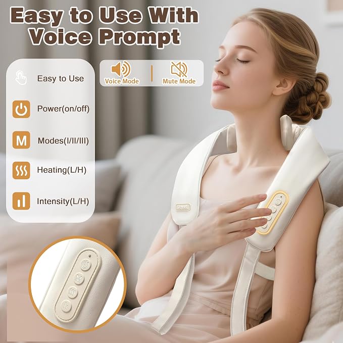 Joyset Cordless Neck and Shoulder Massager with Heat, 4D Shiatsu Kneading - Image 2