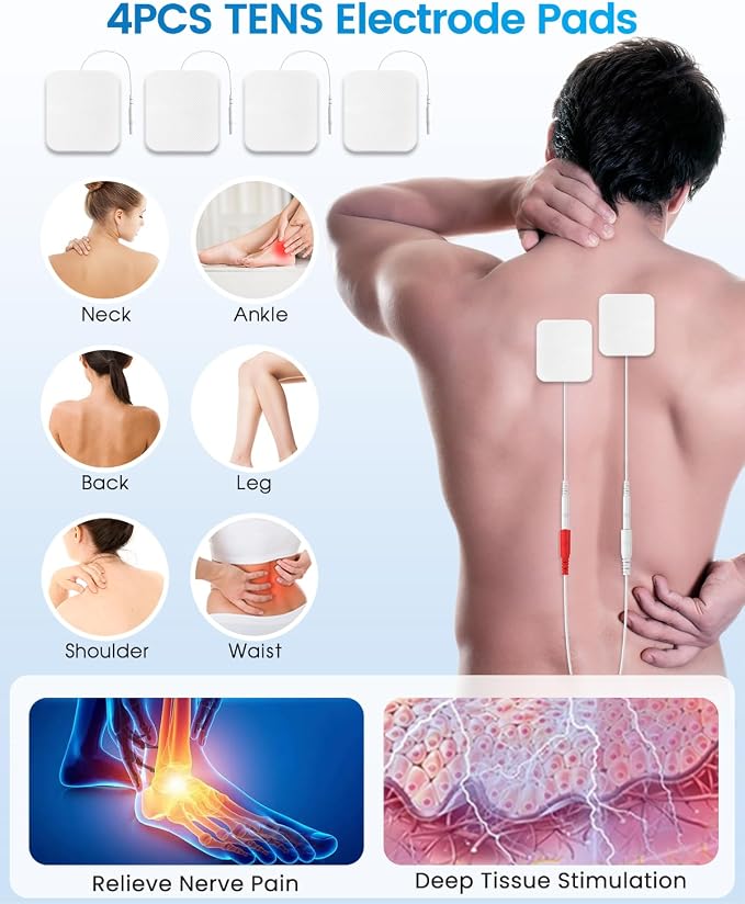 EMS Foot Massager for Neuropathy with 4 TENS Unit Muscle Stimulator Pads - Image 4