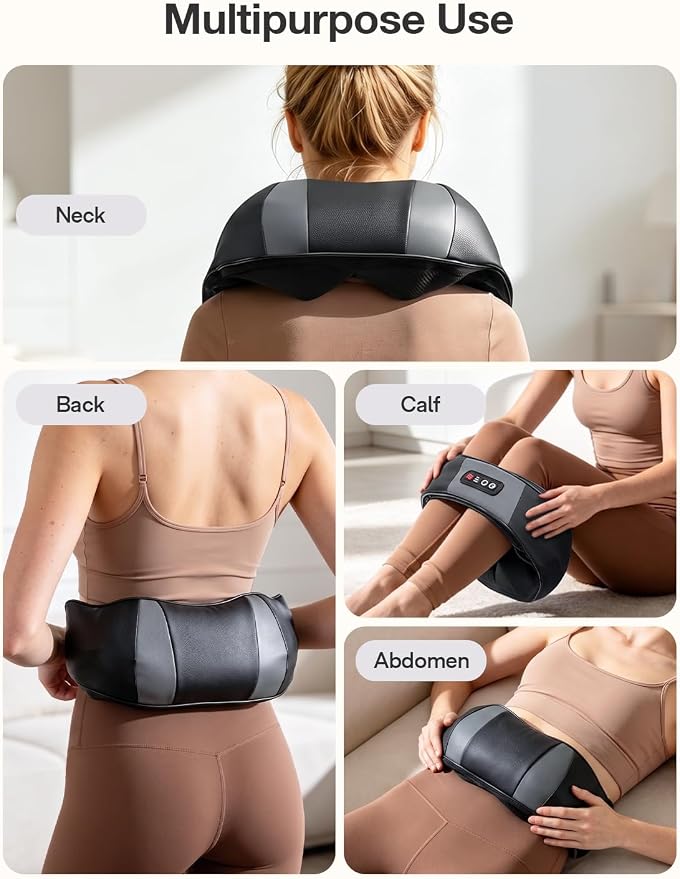 RIKE Neck Massager for Pain Relief Deep Tissue, Shiatsu Shoulder Massager with Heat, Corded Electric Back Massager with 3 Speeds, Fathers Day Gift Idea for Men Women Office, Car and Home Gym Use - Image 6