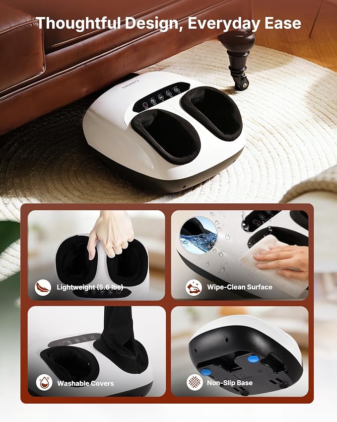 KNQZE Shiatsu Foot Massager with Heat for Plantar Fasciitis, Birthday Gifts - Image 8
