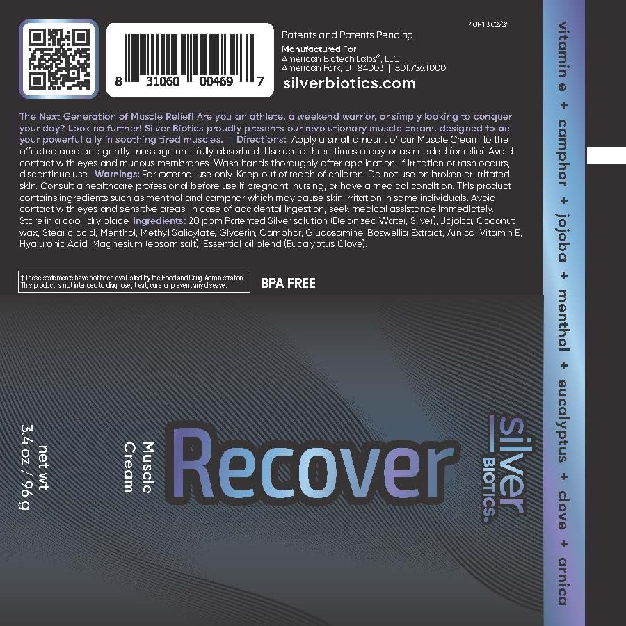 Silver Biotics Recover Muscle Cream | 20 ppm Patented Silver Solution | Arnica | Jojoba Oil | Camphor | Vitamin E | Silver Strong|3.4oz - Image 6