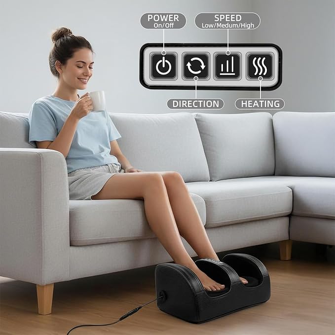 cotsoco Foot Massager with Heat, Foot Massager for Foot Massage and Calf Massage,Foot and Calf Massager with Roller, Feet Massager Suitable for Relax at Home or Office, Gifts for Mom Dad Women Men - Image 7