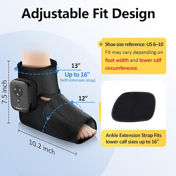 Comfytemp Air Compression Foot Massager with Heat (1 Pack, Fits Size 6-10) - Image 4