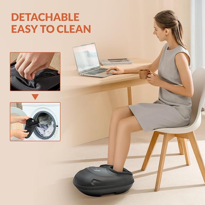 CILI Shiatsu Foot Massager with Heat, Electric Foot Massager with Kneading, Compression & Vibration, Heated Feet Massager with Washable Sleeve, Fits Up to Men’s Size 13 - Image 6
