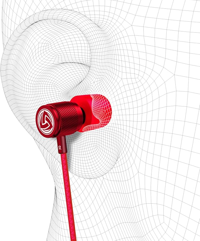 LUDOS Ultra Wired Earbuds in-Ear Headphones, 5 Years Warranty, Earphones with Microphone, Noise Isolating Ear Buds, Memory Foam for iPhone, Samsung, School Students, Kids, Women, Small Ears - Red - Image 8