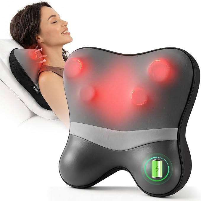 CooCoCo Cordless Neck Back Massager with Heat, Shiatsu Kneading, FSA by CooCoCo