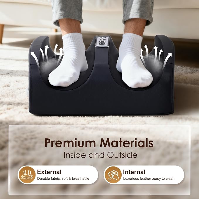 Foot Massager with Heat Electric Foot and Calf Massager Black - Image 5