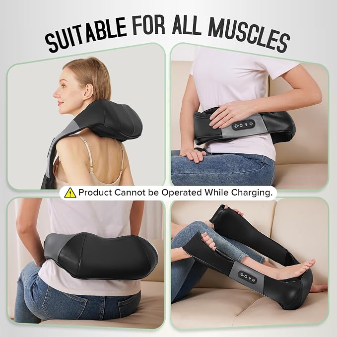 Cordless Shiatsu Neck and Shoulder Massager, Back Massager with Heat,Massage Deeper Tissue 4D Kneading Massage for Shoulder, Neck and Back, Use at Home, Office, Car - Gifts for Fathers Day Dad Gift - Image 5