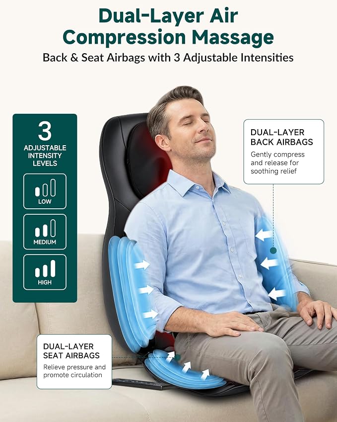 Snailax 2026 Upgraded Neck and Back Massager, Massage Chair Pad with Heat - Image 7