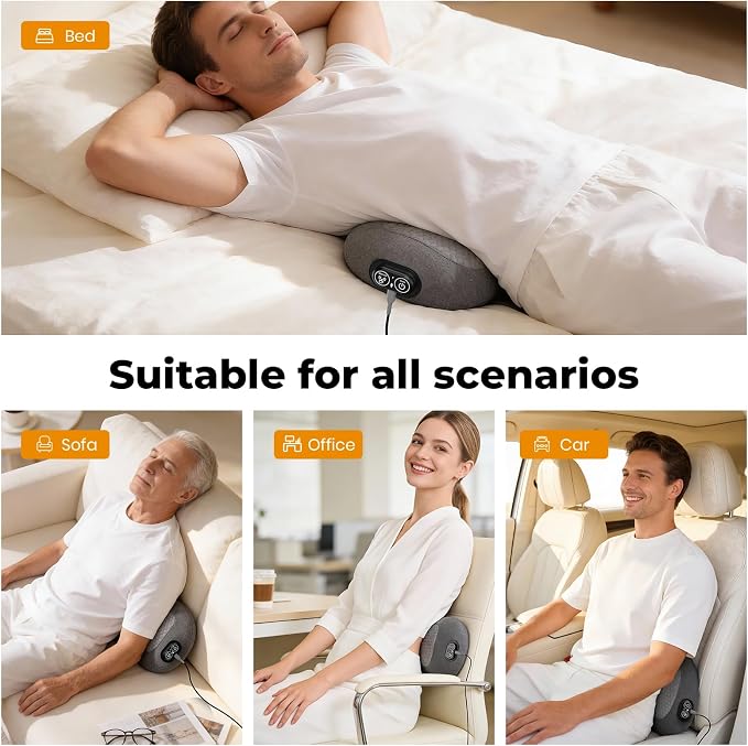 Upgraded Triple Fusion Back Massager with Heat, Vibration & Stretch, Grey - Image 8