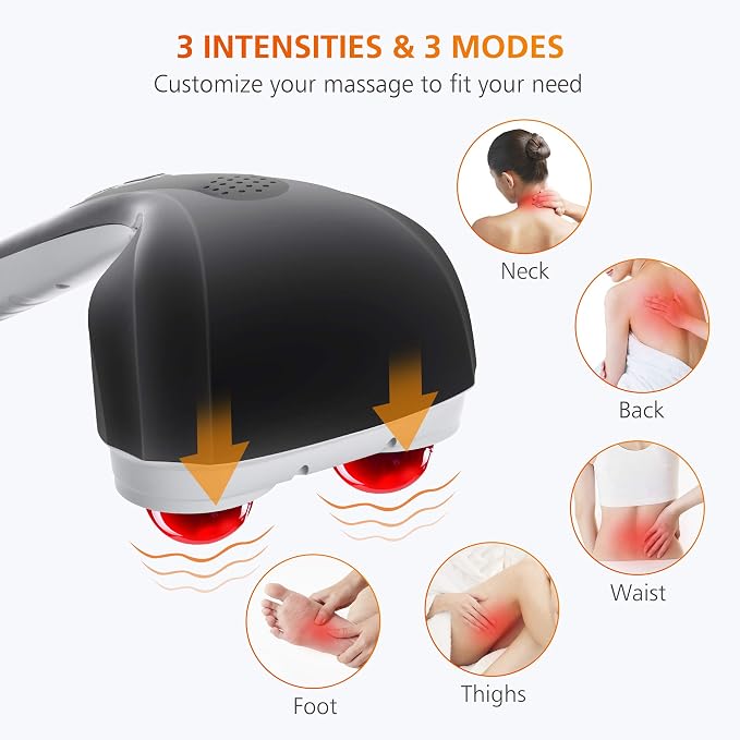Snailax Handheld Massager, Cordless Percussion Back Massager with Heat - Image 2