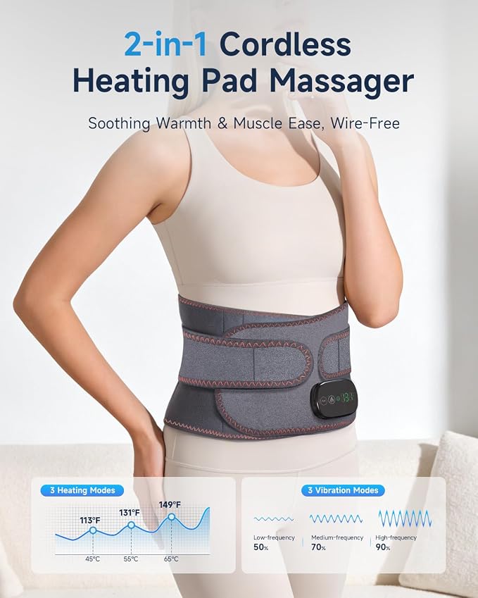 Cordless Heating Pad for Lower Back Pain Relief - Image 2