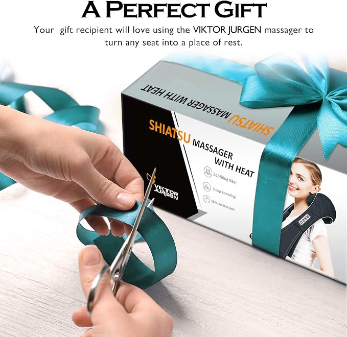 VIKTOR JURGEN Christmas Women Men Gifts, Shiatsu Neck and Shoulder Massager with Heat Deep Tissue Kneading Sports Recovery Massagers for Back, Relaxation Gift for Dad, Mom, Husband, Wife, Him, Her - Image 9